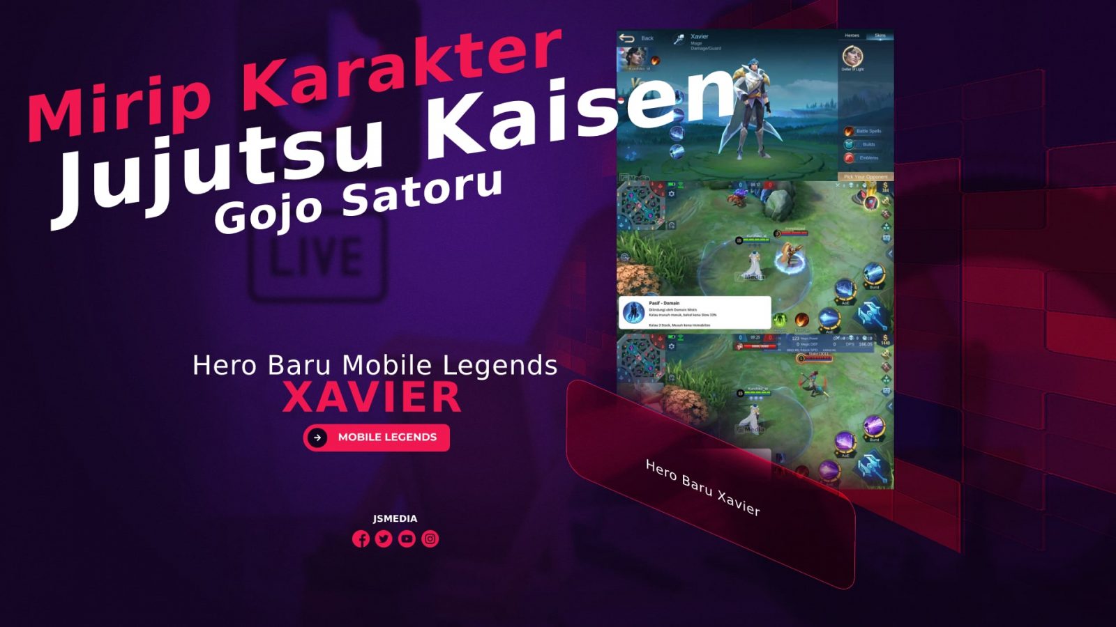 Hero Baru Xavier Mobile Legends, Mirip Gojo Satoru