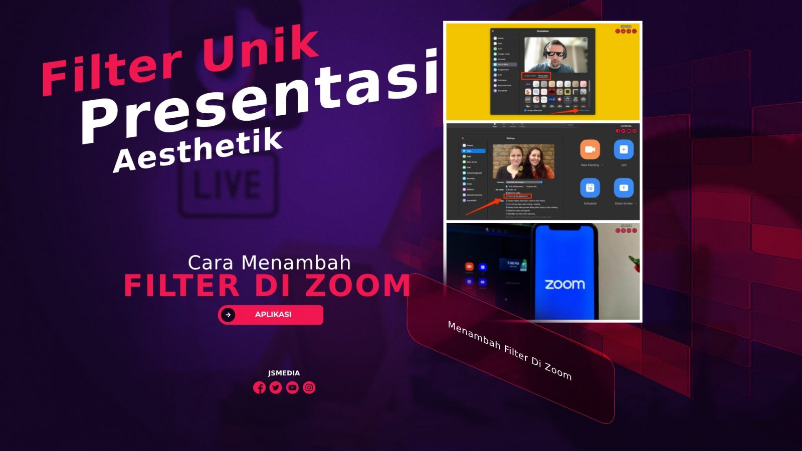 Cara Menambah Filter Di Zoom, Filter Aesthetik Presentasi