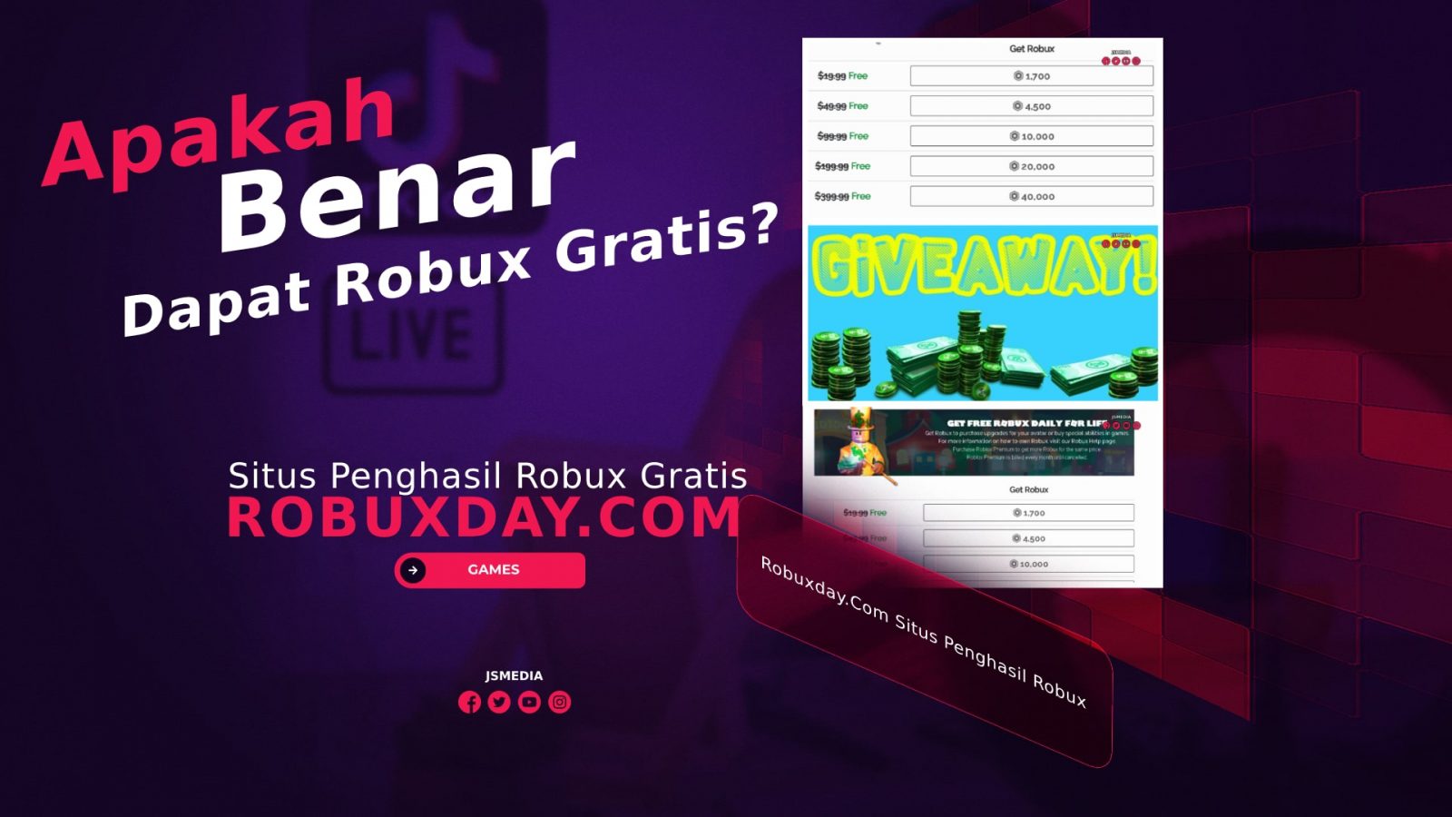 Tentang Robuxday, Situs Penghasil Robux Unlimited Gratis