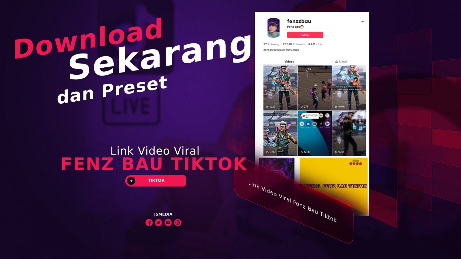 Link Video Viral Fenz Bau Tiktok dan Preset, Download Sekarang