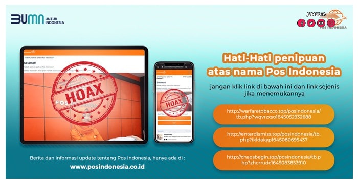 Hoaks Promosi Aplikasi Pos Indonesia Membagikan Rp 2 juta!