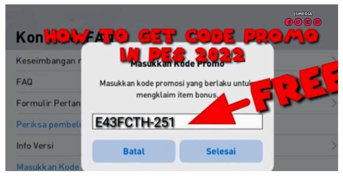 Kode Promo PES 2022 Mobile Gratis