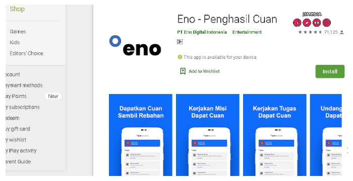 Eno Apk Penghasil Cuan: Benarkah Terdaftar OJK?