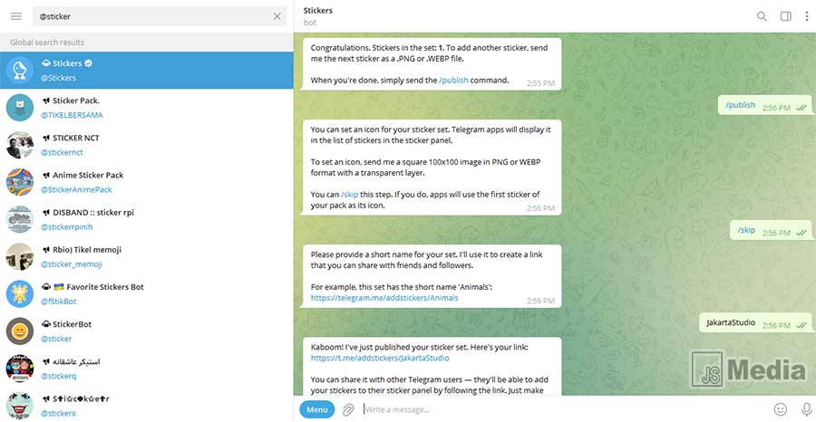 Cara Membuat Stiker Telegram