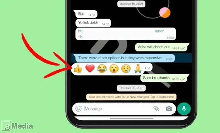 Cara React di Whatsapp