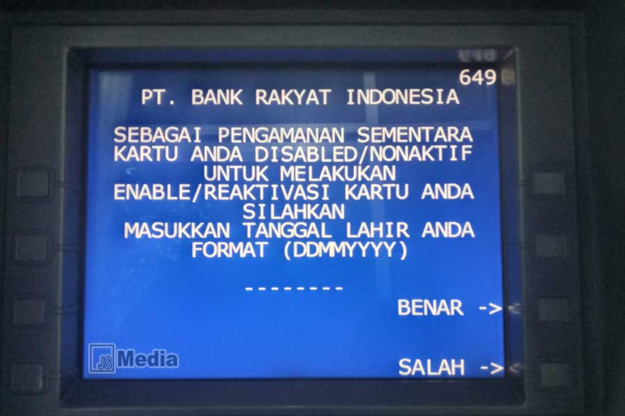 Kartu ATM BRI Disabled