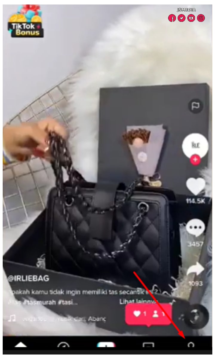 Pilih fitur profil di TikTok