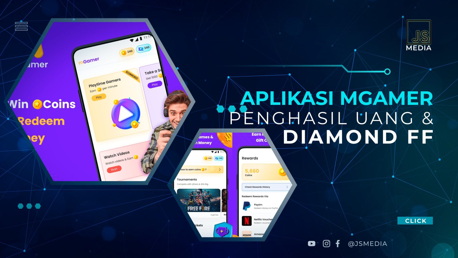 Main Aplikasi mGamer Penghasil Uang Diamond FF