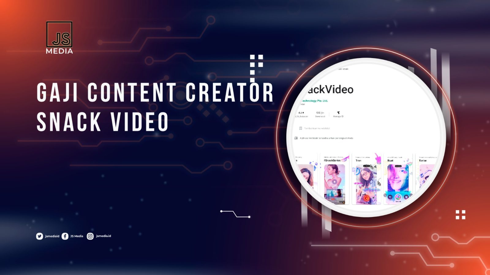 gaji content creator snack video
