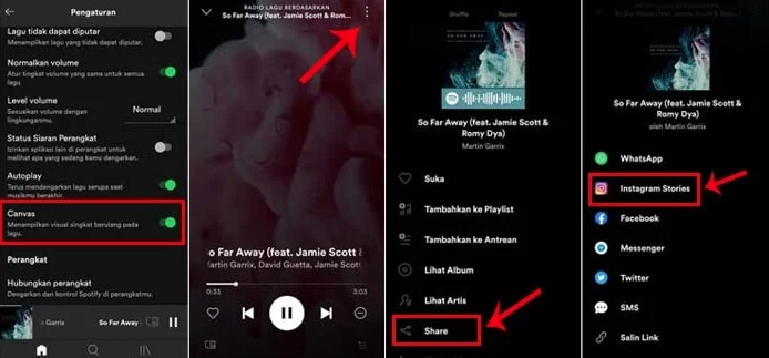 Cara Membagikan Lagu Spotify Story IG