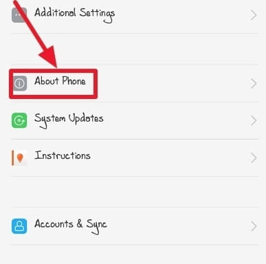 Cek tipe hp oppo Lewat Setting