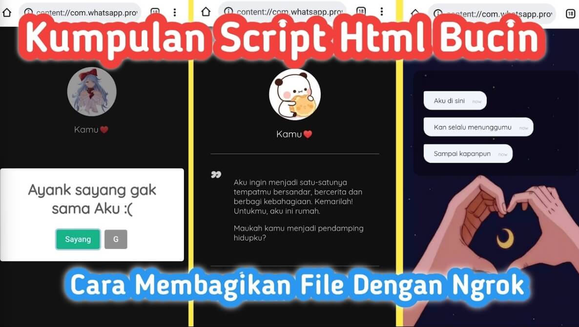 Kumpulan Script HTML Bucin