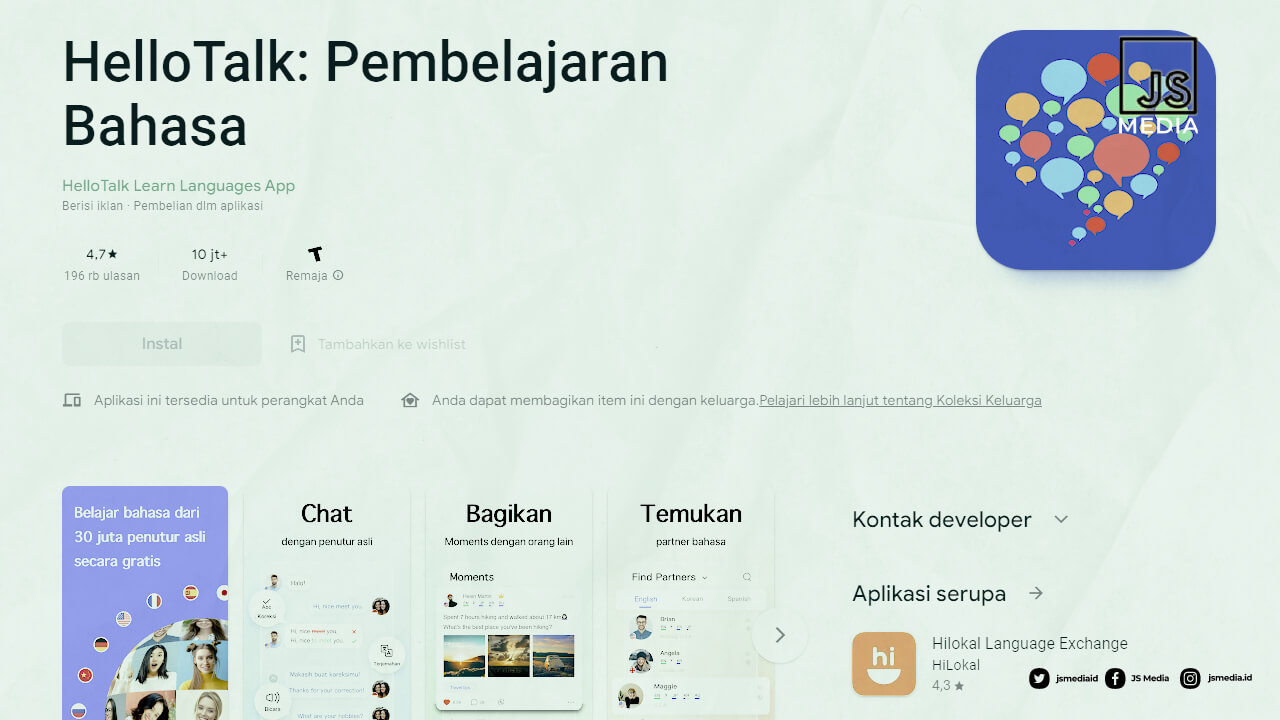 HelloTalk: Pembelajaran Bahasa