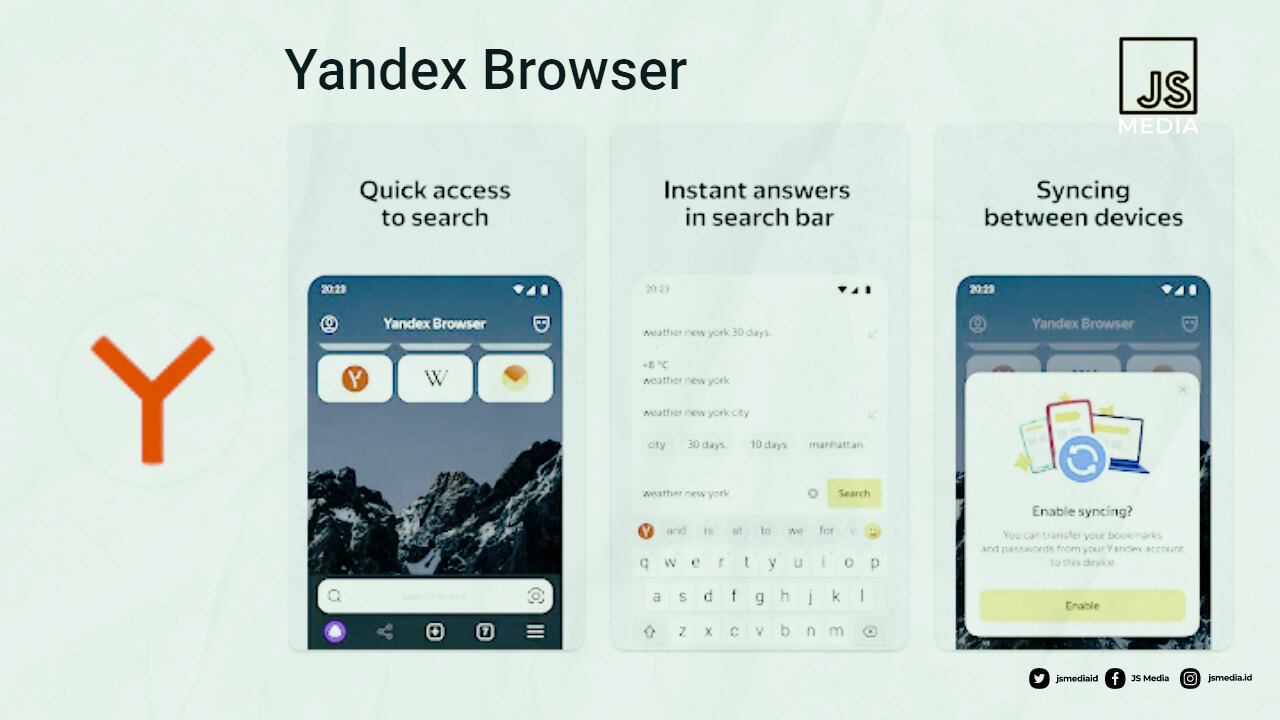 Fitur-fitur dalam Aplikasi Yandex Browser