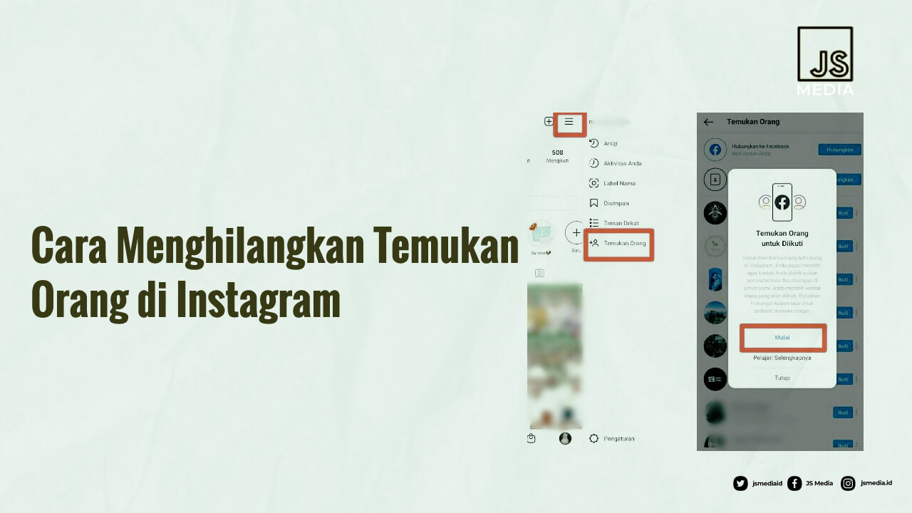 Cara Menghilangkan Temukan Orang di Instagram