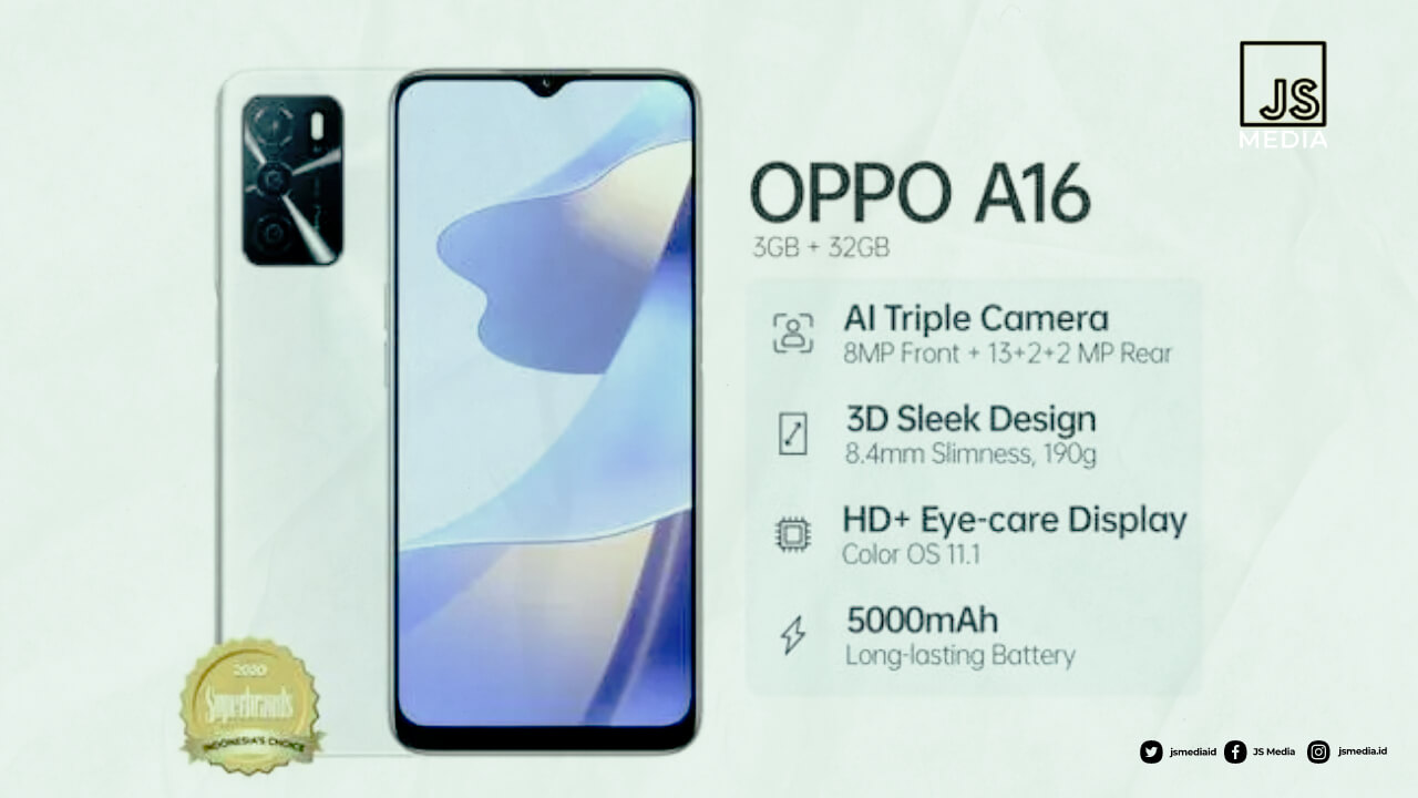 Spesifikasi OPPO A16 