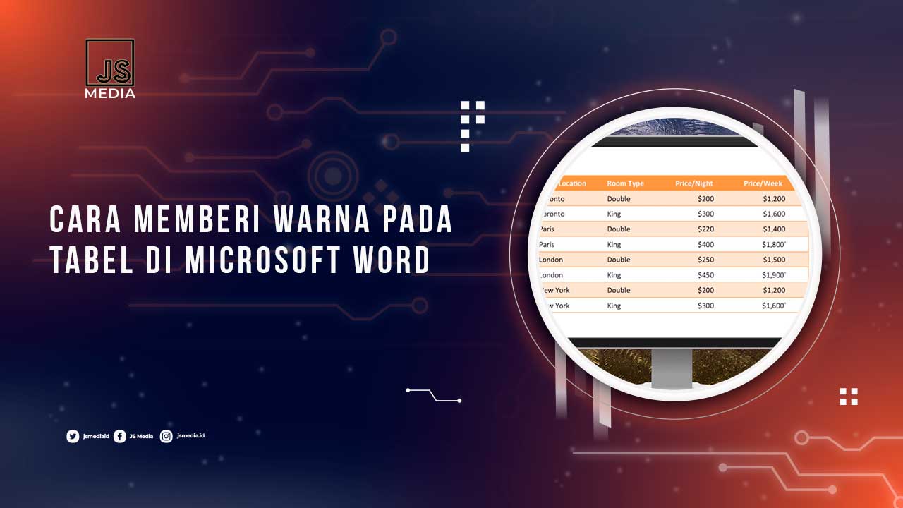 Cara Mewarnai Tabel di Microsoft Word