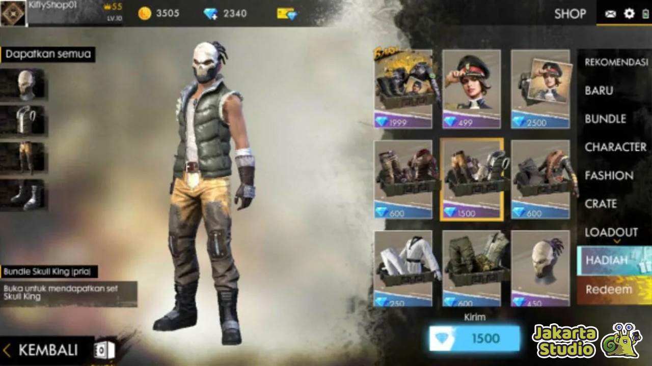 Skull King Bundle Free Fire