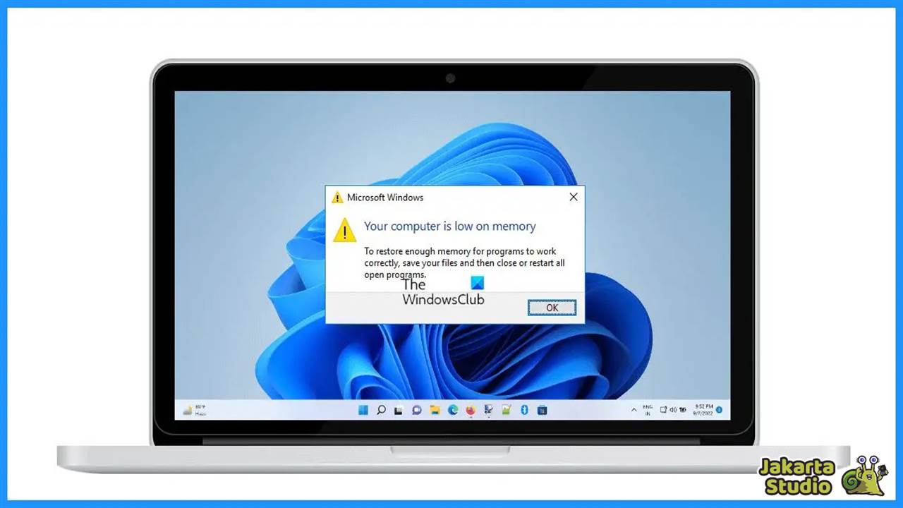 Solusi Your Computer is Low on Memory 