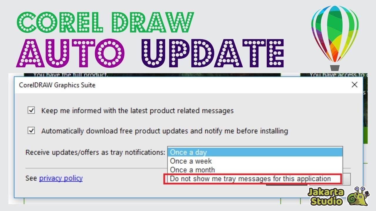 Cara Mematikan Auto Update Corel Draw 