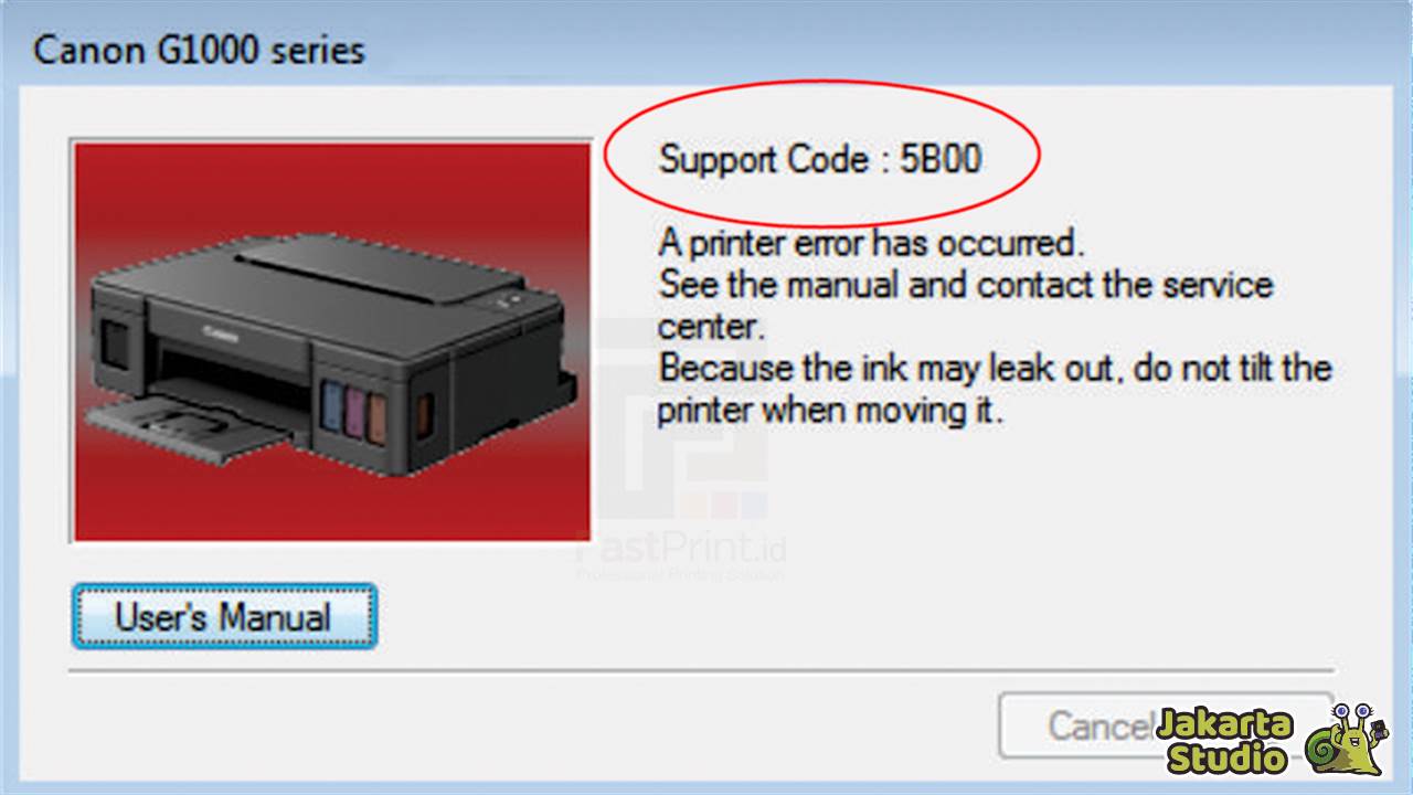 Solusi Error 5B00 Printer Canon IP2770