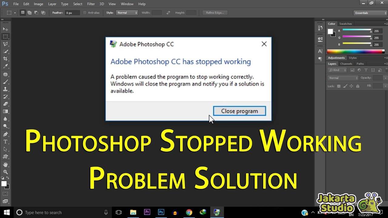 Solusi Photoshop Not Responding