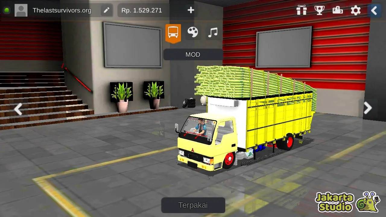 Download Mod Truk Muatan Bambu BUSSID