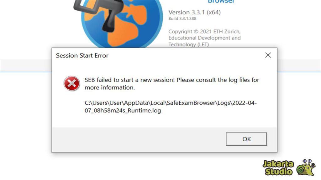 Solusi SEB Failed to Start New Session
