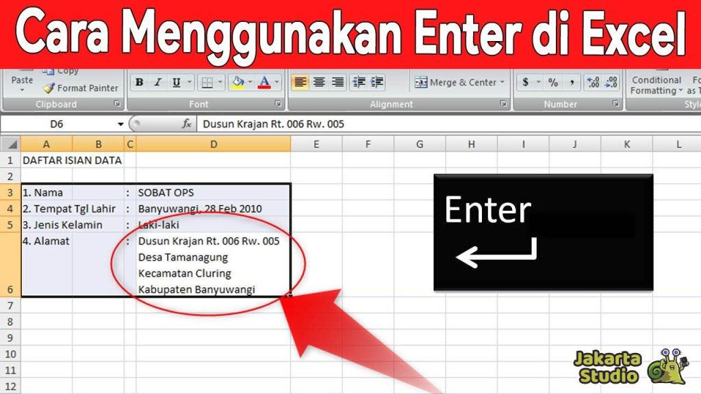 Cara Membuat Enter di Excel Tanpa Pindah Cell