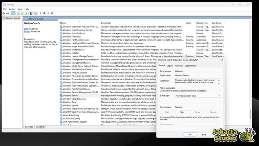 Cara Mematikan Windows Search Indexer