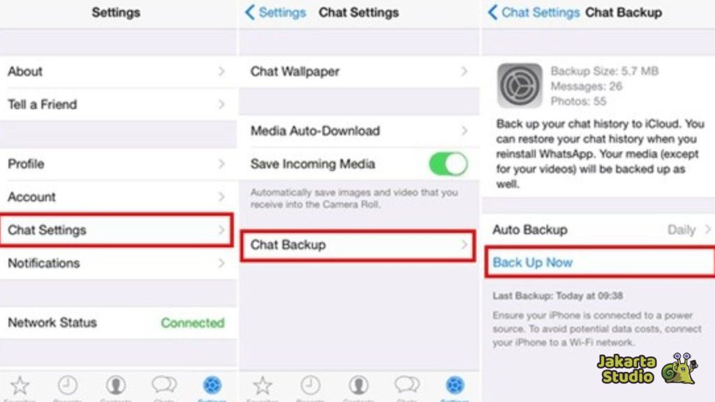 cadangkan Data WhatsApp di iPhone Lama