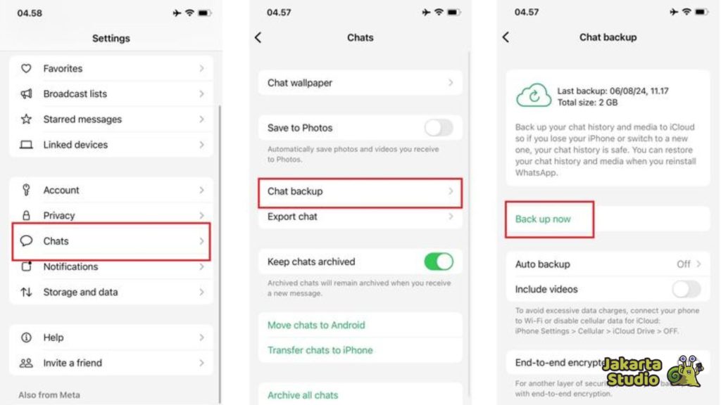 cadangkan Data WhatsApp di iPhone Lama