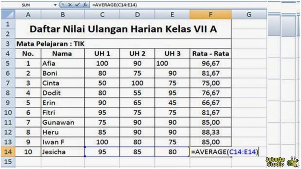Cara Memberi Warna Kolom Excel