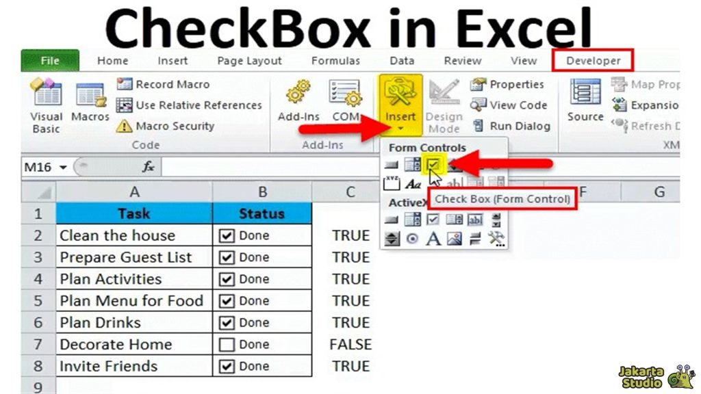 Cara Membuat Ceklis Excel
