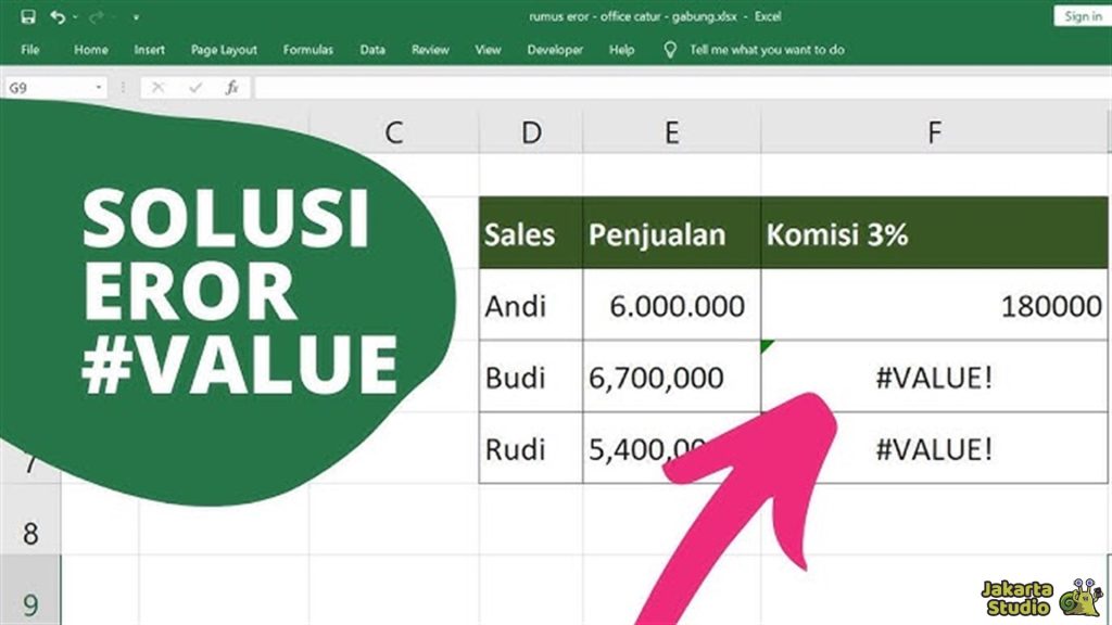Solusi Rumus Excel Tak Berfungsi