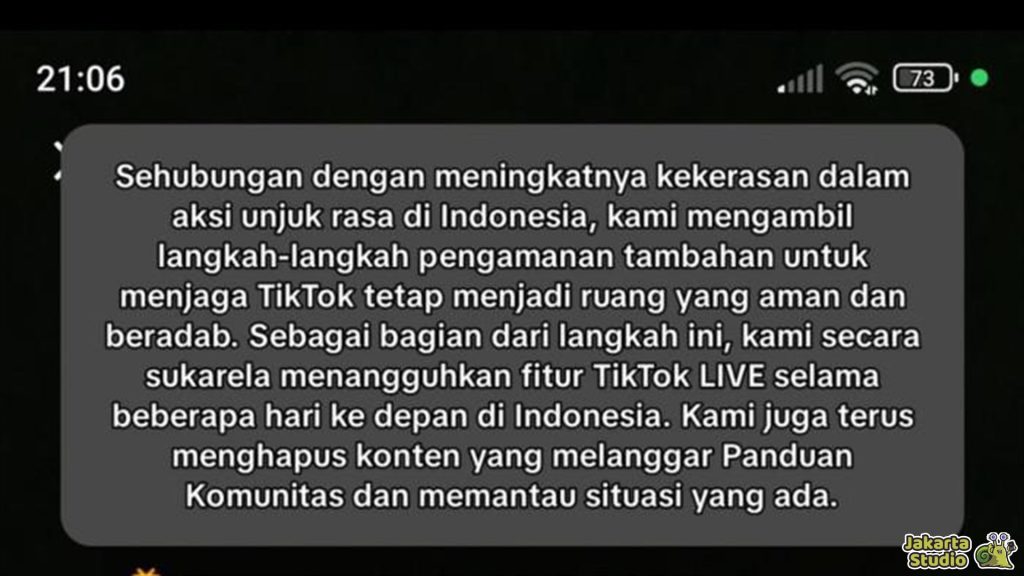 TikTok Live Tidak Bisa Digunakan