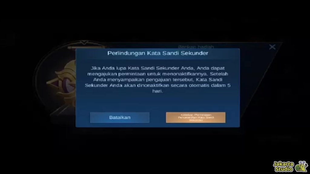 Kata Sandi Sekunder MLBB