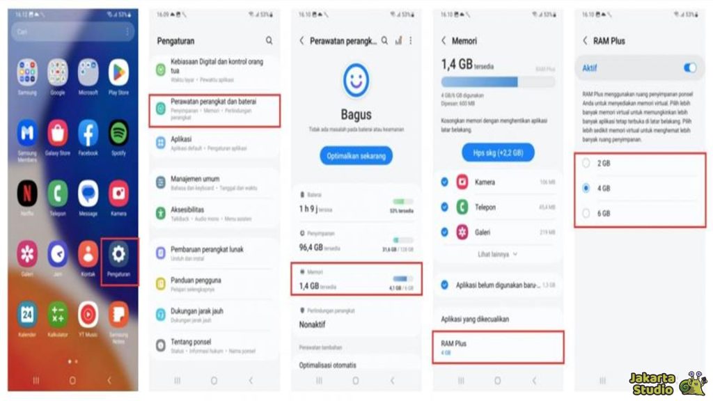 Cara Mengaktifkan RAM Plus