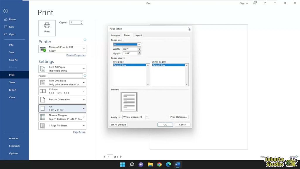 Cara Mengatur Ukuran Kertas di Word
