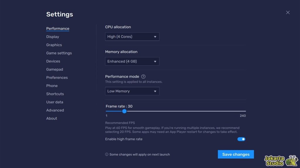 Settingan BlueStacks Terbaik