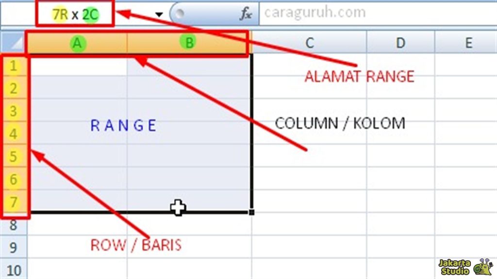 Cara Mencari Range di Excel