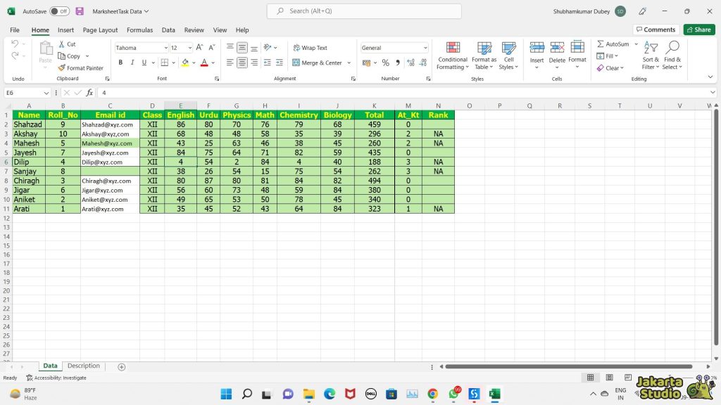 Rumus Rank Otomatis Excel