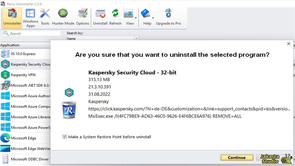 Cara Uninstall Kaspersky