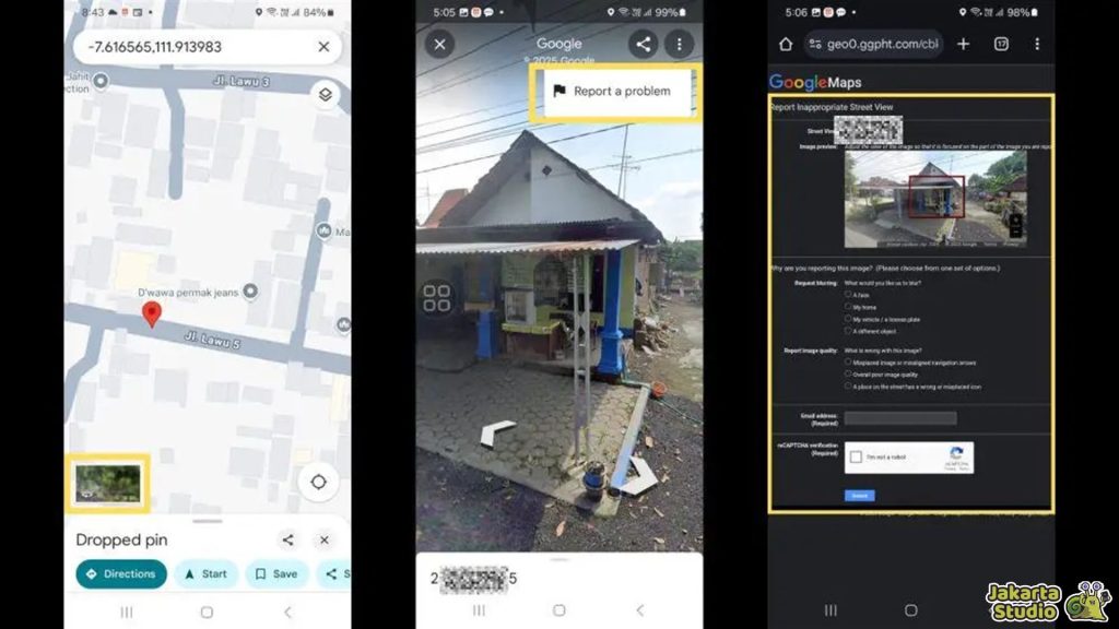 Blur Rumah Google Street View