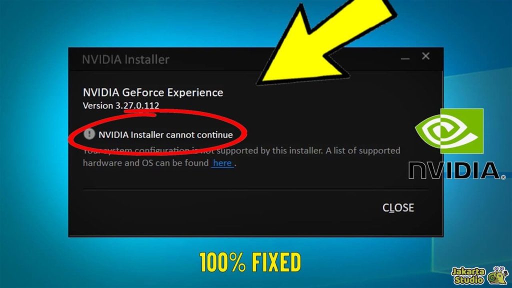 NVIDIA Installer Cannot Continue