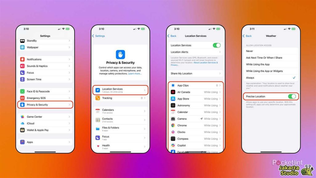 Nonaktifkan Lokasi iPhone