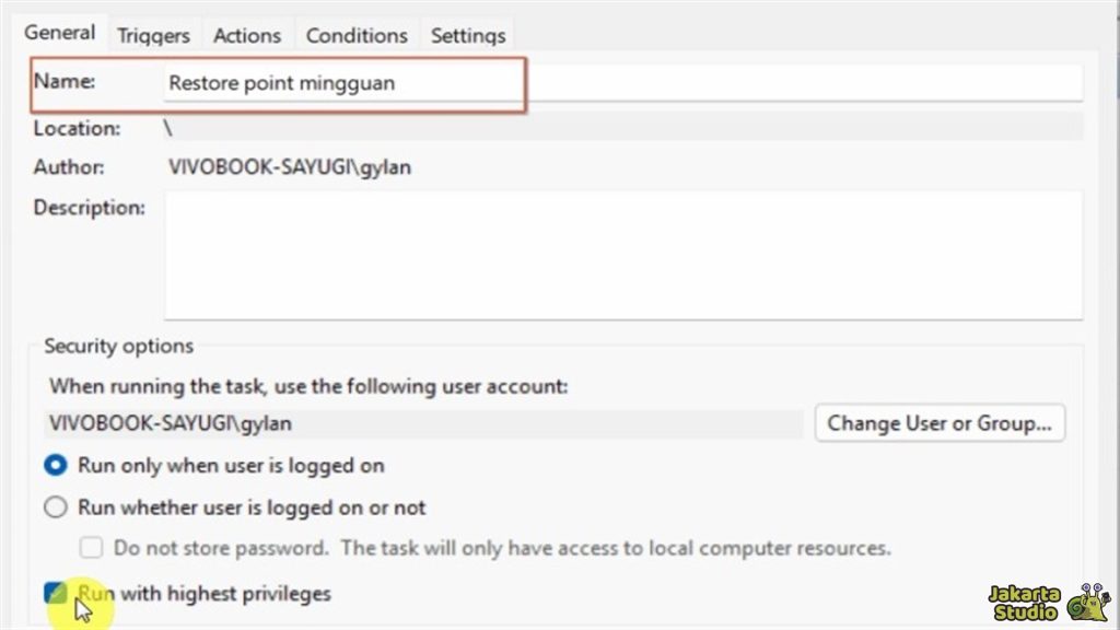 Restore Point Otomatis Wndows 11
