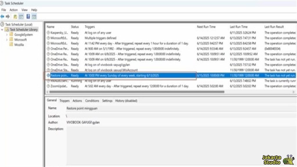 Restore Point Otomatis Wndows 11