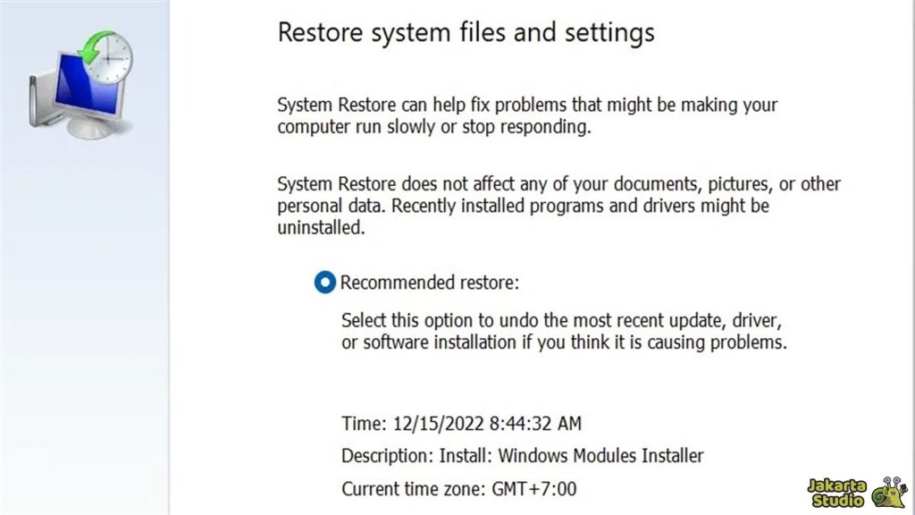 Restore Point Otomatis Wndows 11
