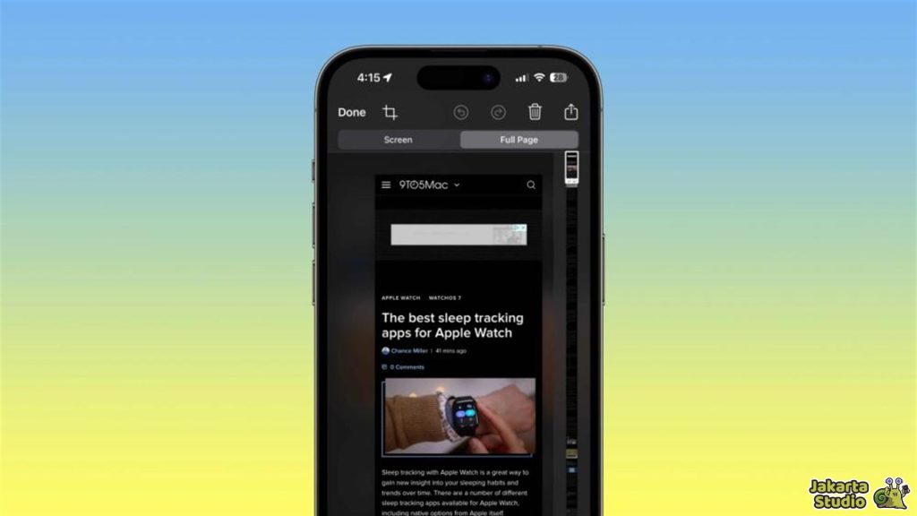 Screenshot Panjang di iPhone